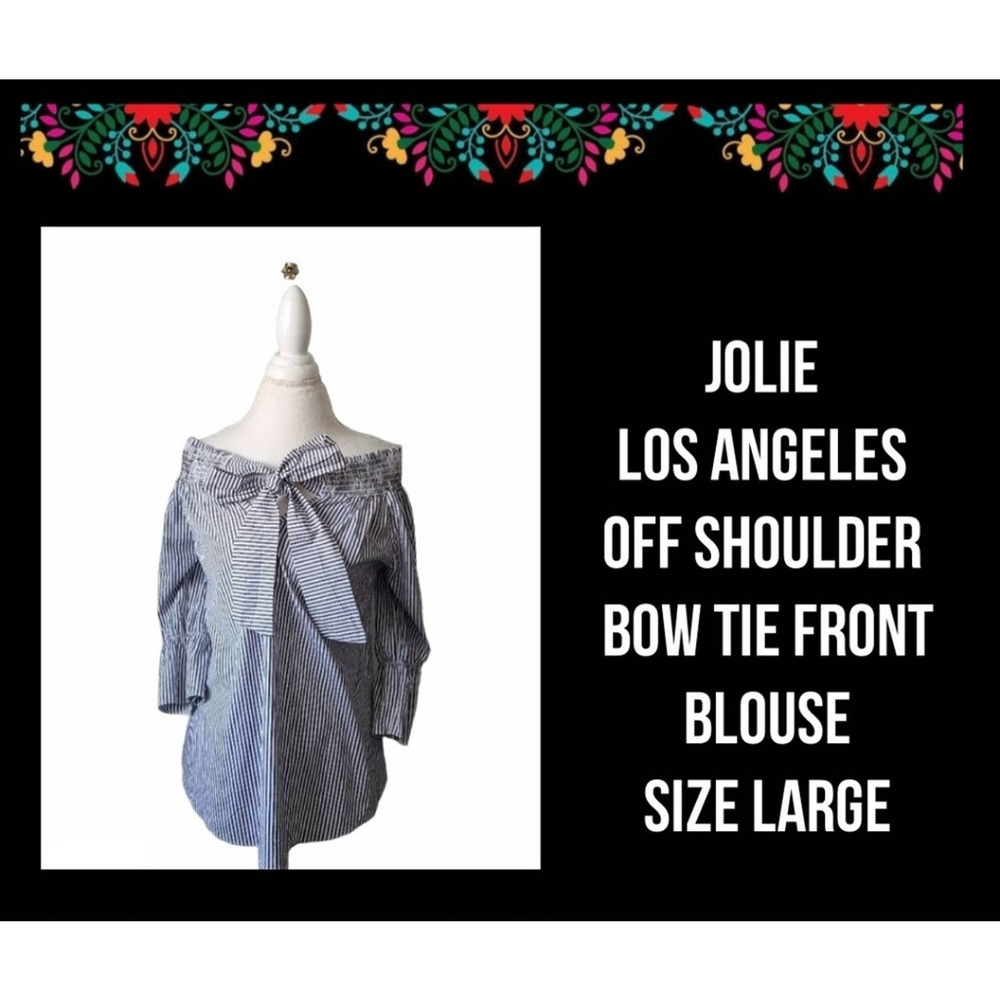 JOLIE LOS ANGELES | STRIPE OFF SHOULDER BL…